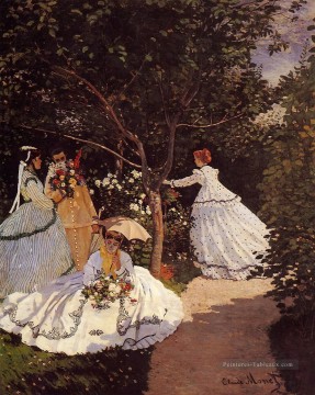 Les femmes dans le jardin Claude Monet Peinture à l'huile